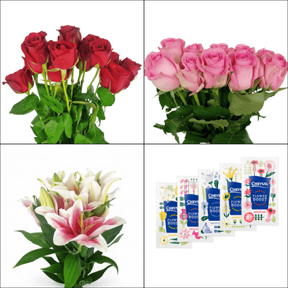 FCMVD07 - Rose Red, Rose Pink & Lily