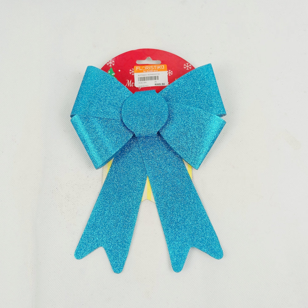 [BUY 1 FREE 1] Butterfly Bowknot 001 Ribbon - Blue Glitter