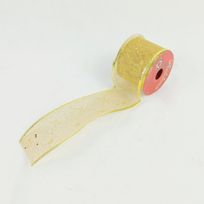 [BUY 1 FREE 1] Xmas Ribbon 003 - Gold (1 Roll)