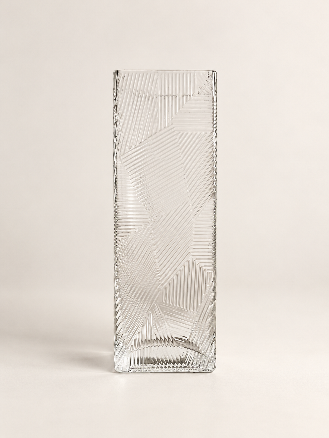 Glass Vase Rect Line Pattern