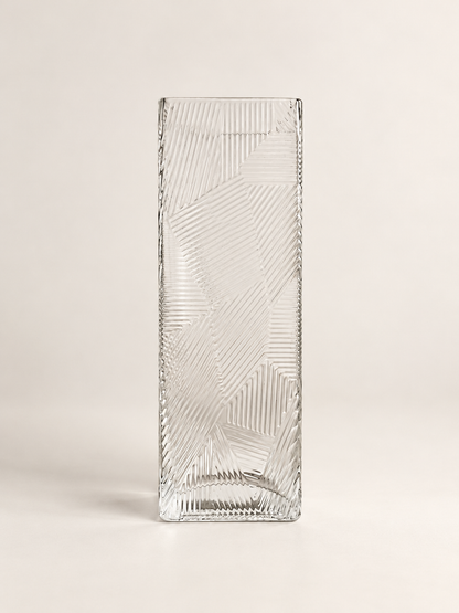 Glass Vase Rect Line Pattern