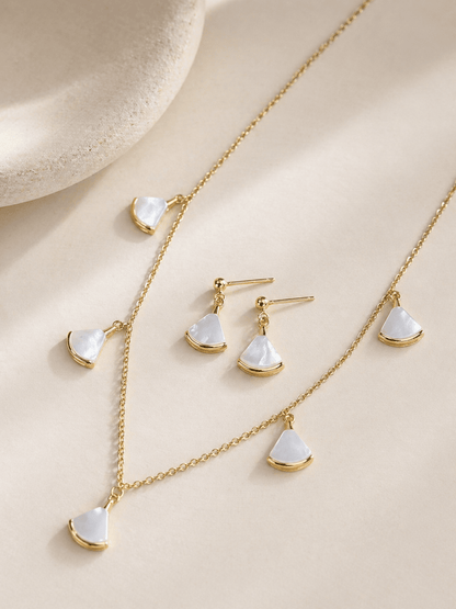 Luna Petal Cascade Set - Necklace & Earings
