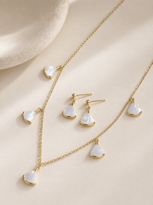Luna Petal Cascade Set - Necklace & Earings