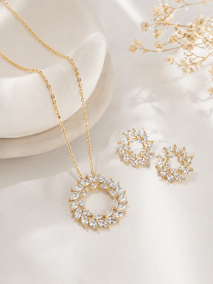 Aurora Halo Crystal Set - Necklace & Earings