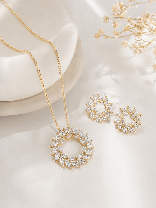 Aurora Halo Crystal Set - Necklace & Earings