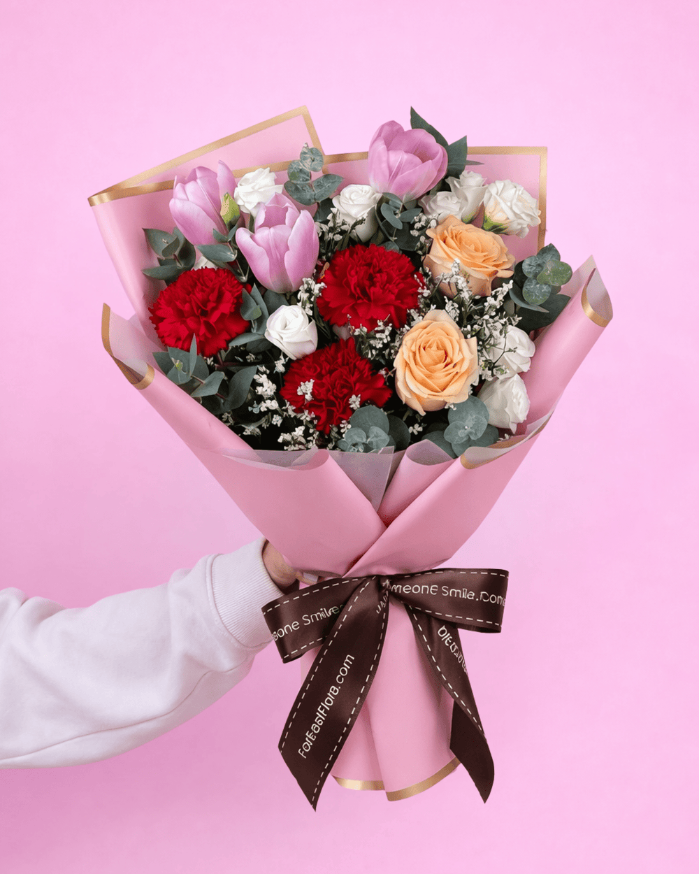 MD10 | Growing Love - Tulip Carnation Rose Bouquet
