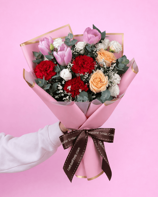 MD10 | Growing Love - Tulip Carnation Rose Bouquet