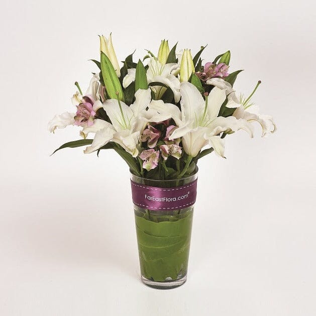 An Elegant Wonder - White Lily Table Arrangement
