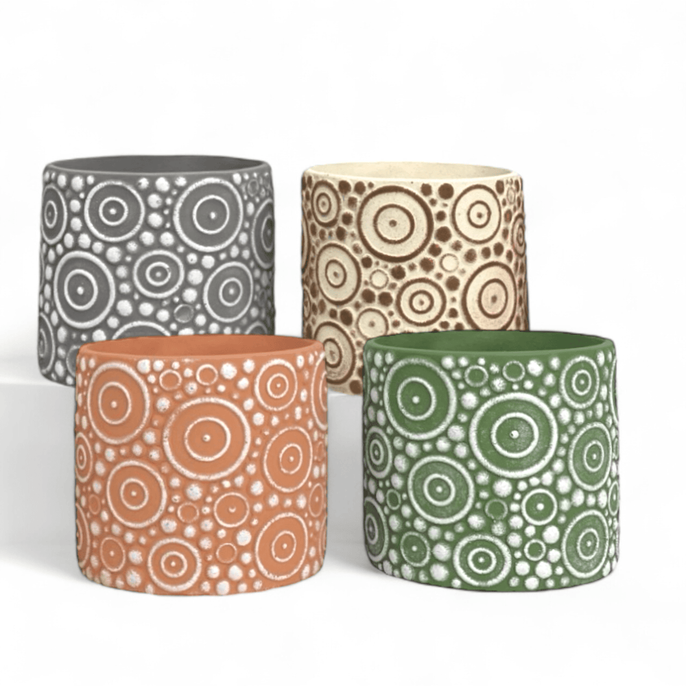 Ceramic With Round Motif 13cm(D)x 12cm(H)