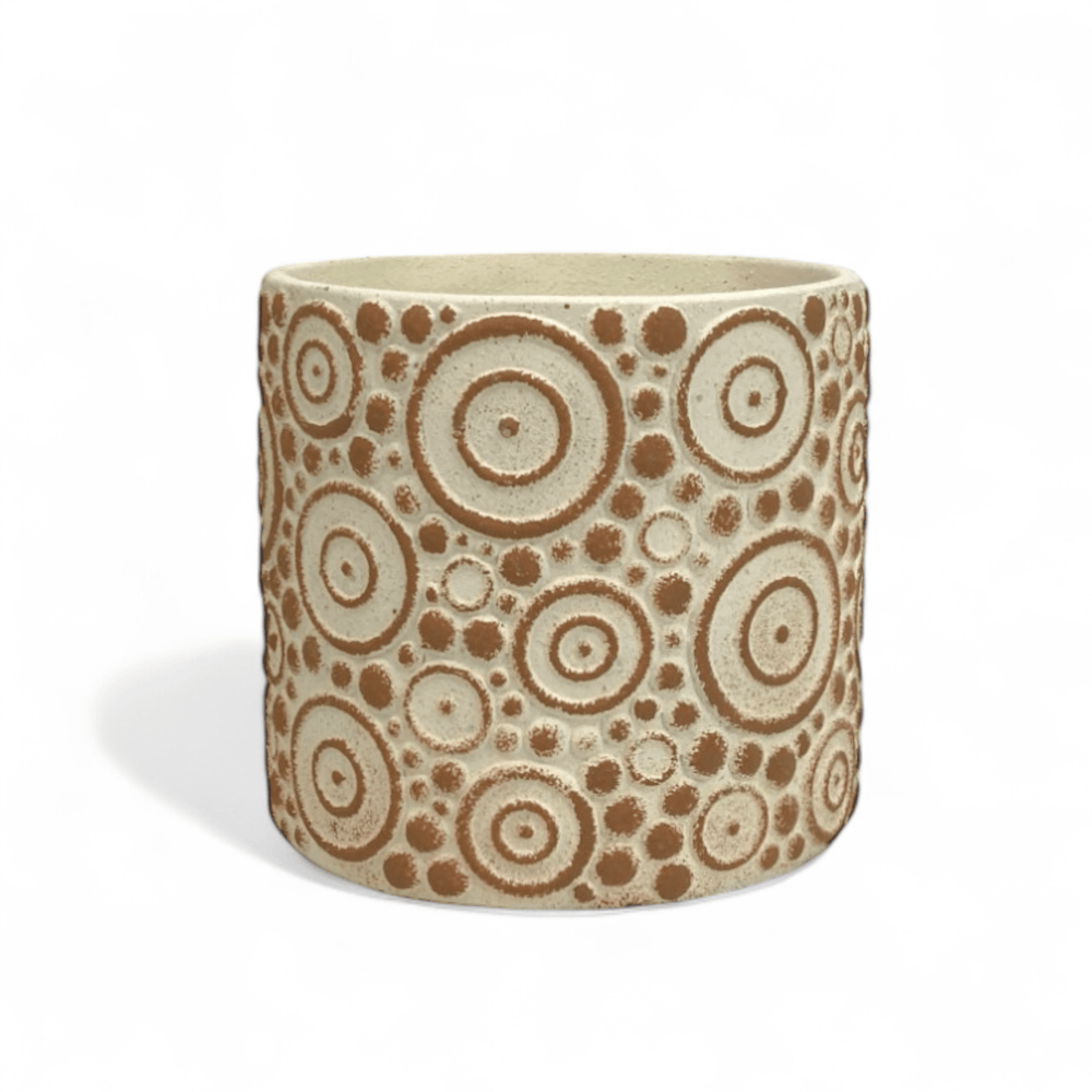 Ceramic With Round Motif 13cm(D)x 12cm(H)