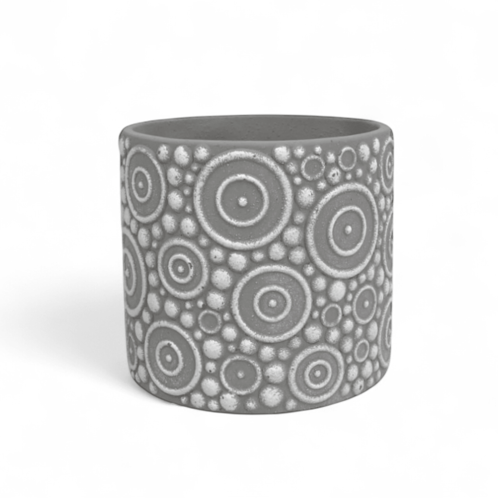 Ceramic With Round Motif 13cm(D)x 12cm(H)