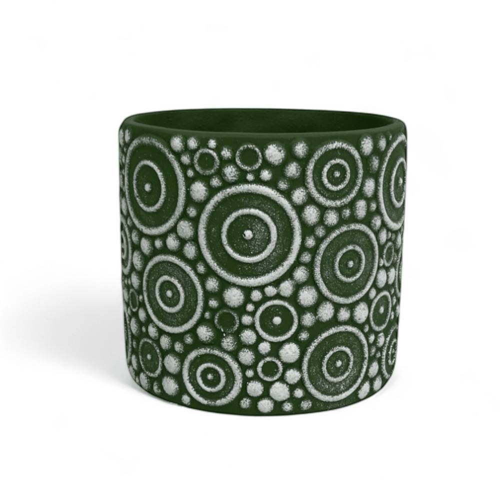 Ceramic With Round Motif 13cm(D)x 12cm(H)