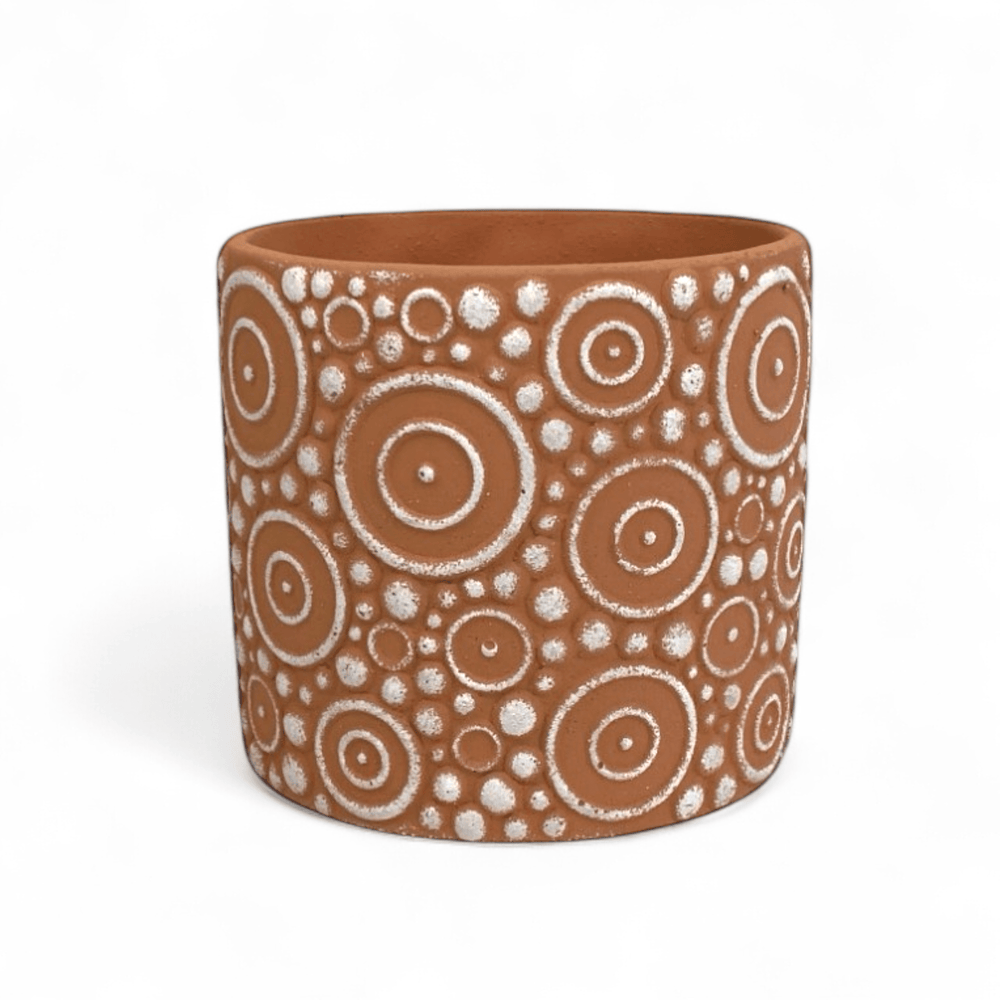 Ceramic With Round Motif 13cm(D)x 12cm(H)