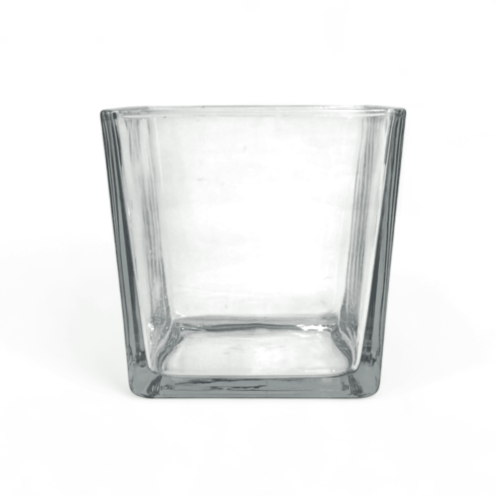 Glass Square Vase 12cm(D) x12cm(H), 14.5(D) x 14.5(H)