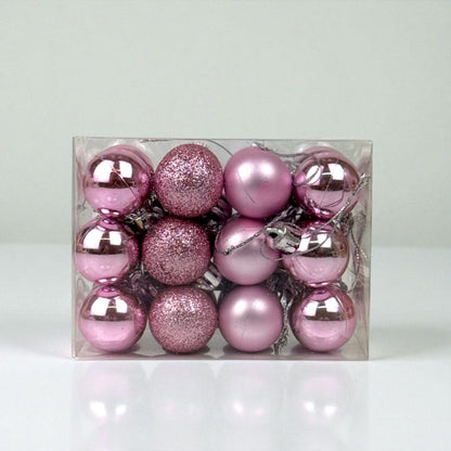 Christmas Ball 3cm Ornaments - Pink (24 pcs)