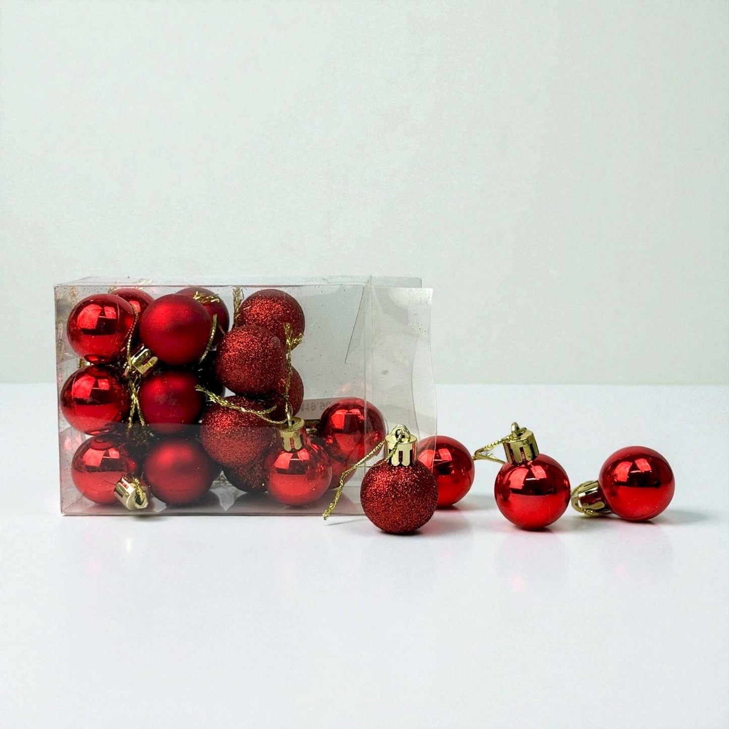 Christmas Ball 3cm Ornaments - Red (24 pcs)