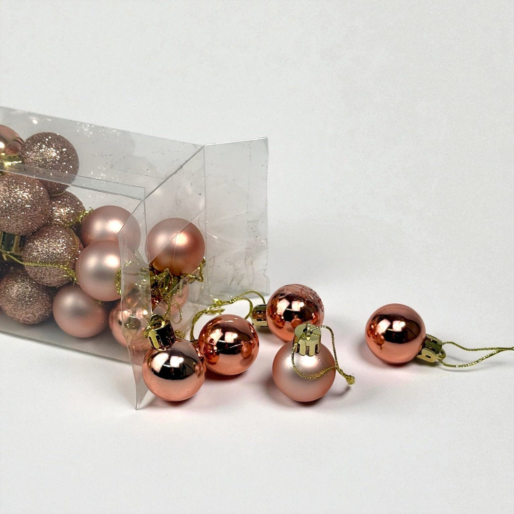 Christmas Ball 3cm Ornaments - Rose Gold (24 pcs)