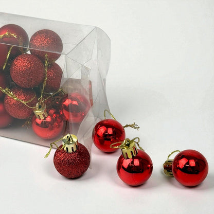 Christmas Ball 3cm Ornaments - Red (24 pcs)