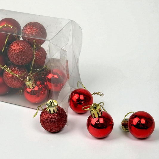 Christmas Ball 3cm Ornaments - Red (24 pcs)