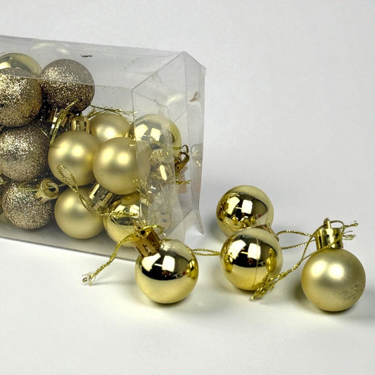 Christmas Ball 3cm Ornaments - Gold (24 pcs)