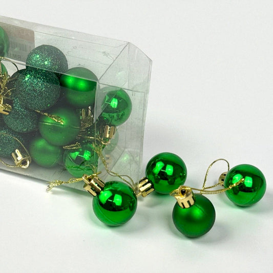 Christmas Ball 3cm Ornaments - Green (24 pcs)