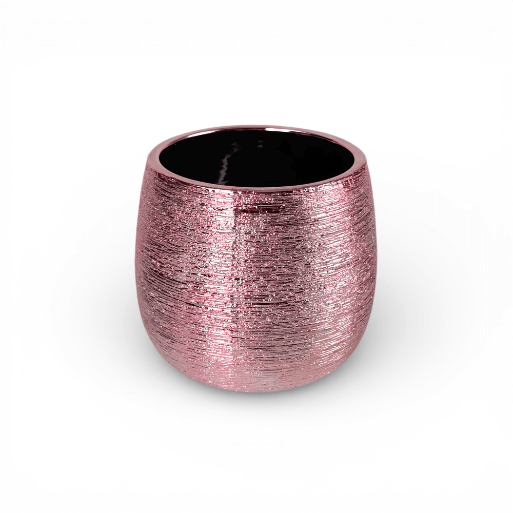 Ceramic Round Vase - Rose Gold (13cm x 12cm)