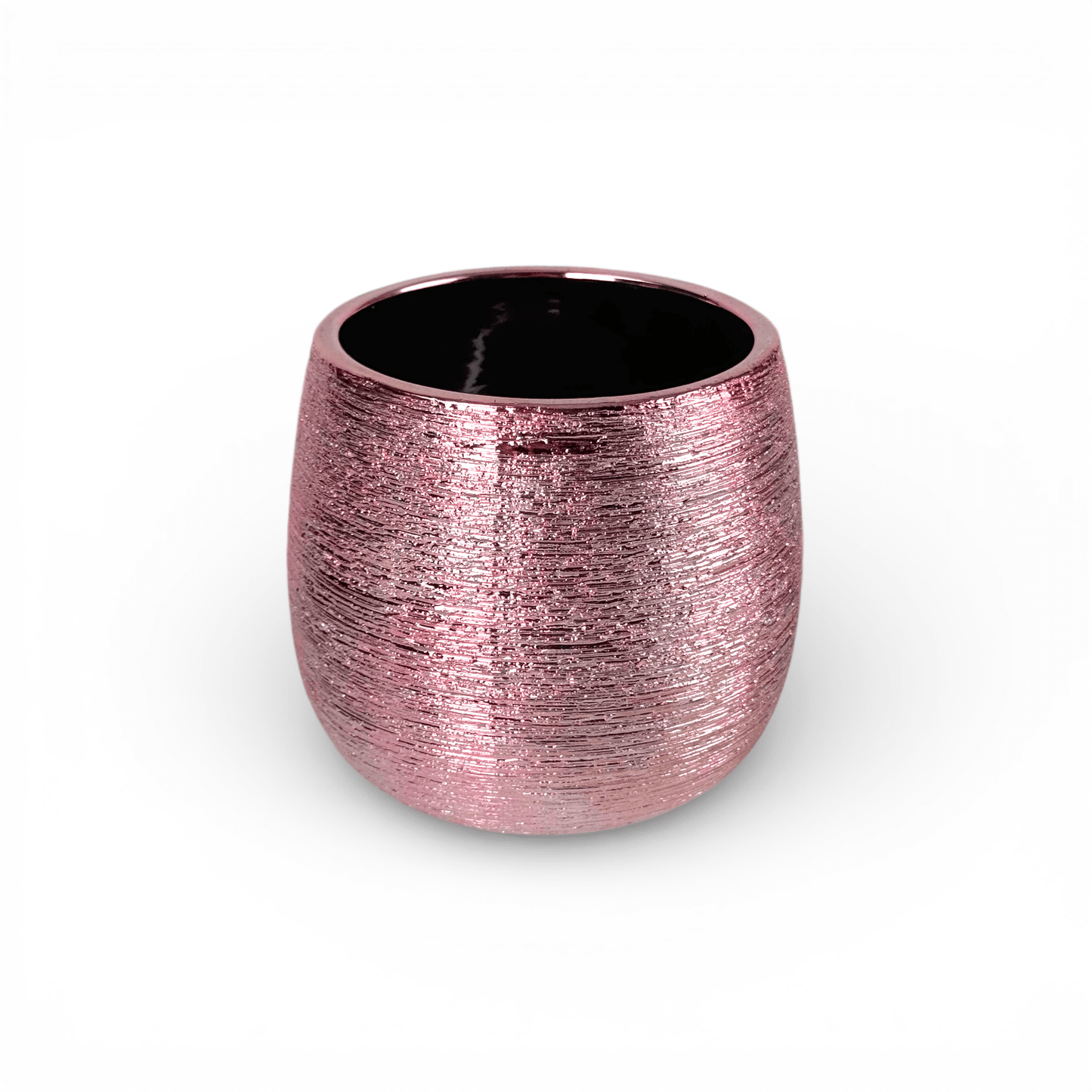 Ceramic Round Vase - Rose Gold (13cm x 12cm)