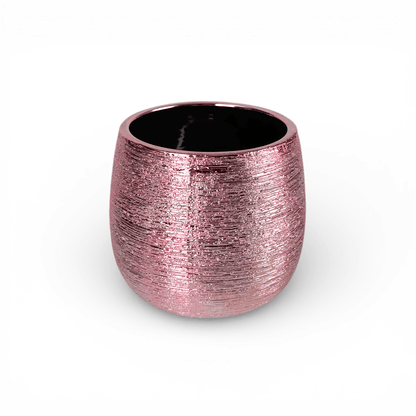 Ceramic Round Vase - Rose Gold (13cm x 12cm)
