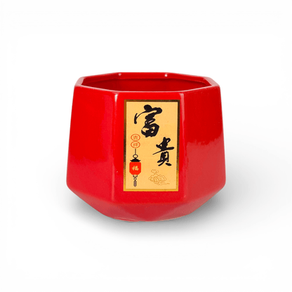 Red Ceramic Pot (15.5cm x 15.5cm)
