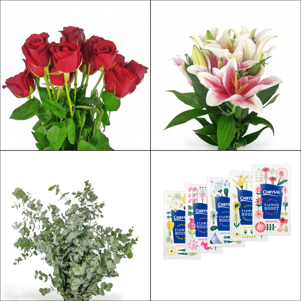 FCMVD01 - Rose, Lilies & Eucalyptus