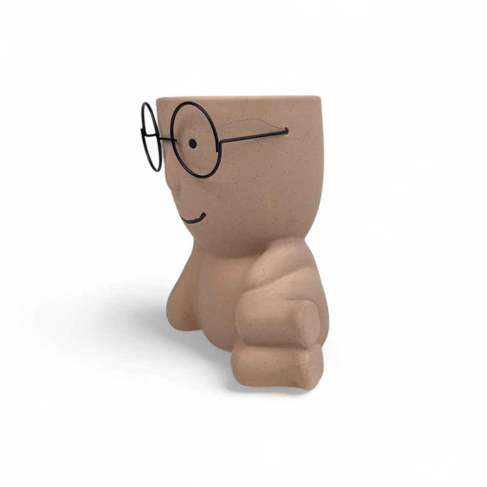 Ceramic Sitting With Glasses 22cm(D)x19cm(H)
