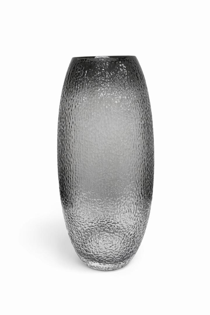 Coloured Glass Vase 17X40cm - Grey