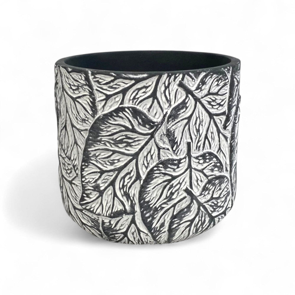 Ceramic With Leaf Pattern 13cm(D)x 12cm(H)