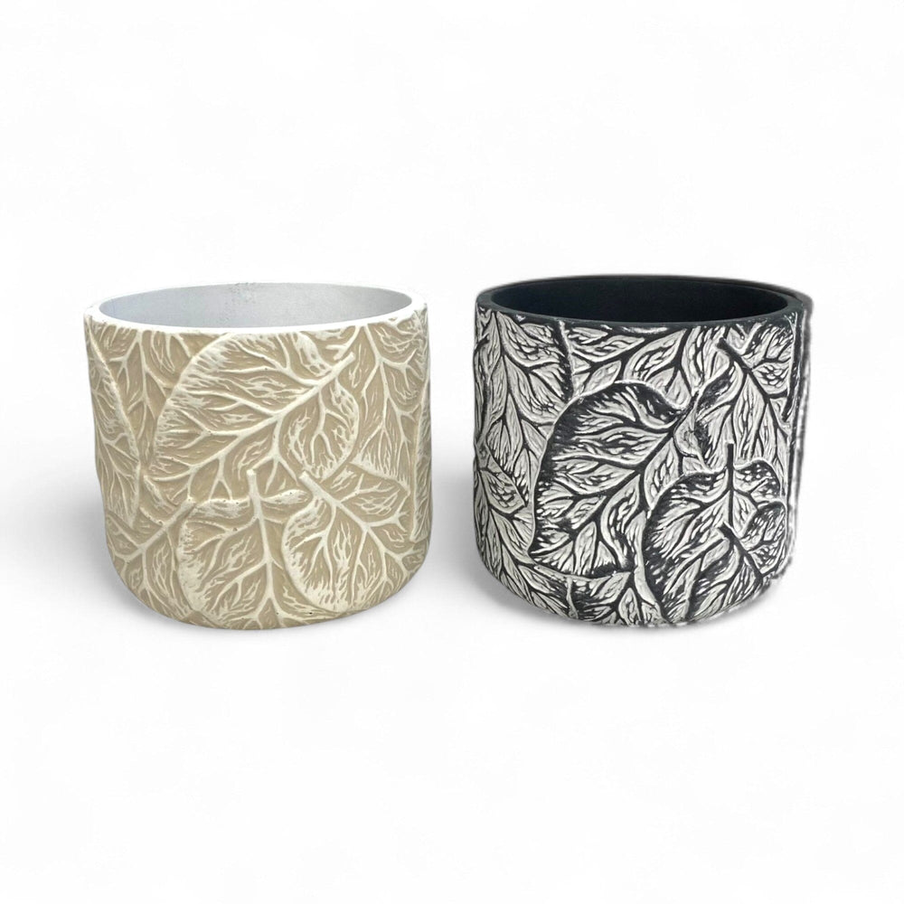 Ceramic With Leaf Pattern 13cm(D)x 12cm(H)