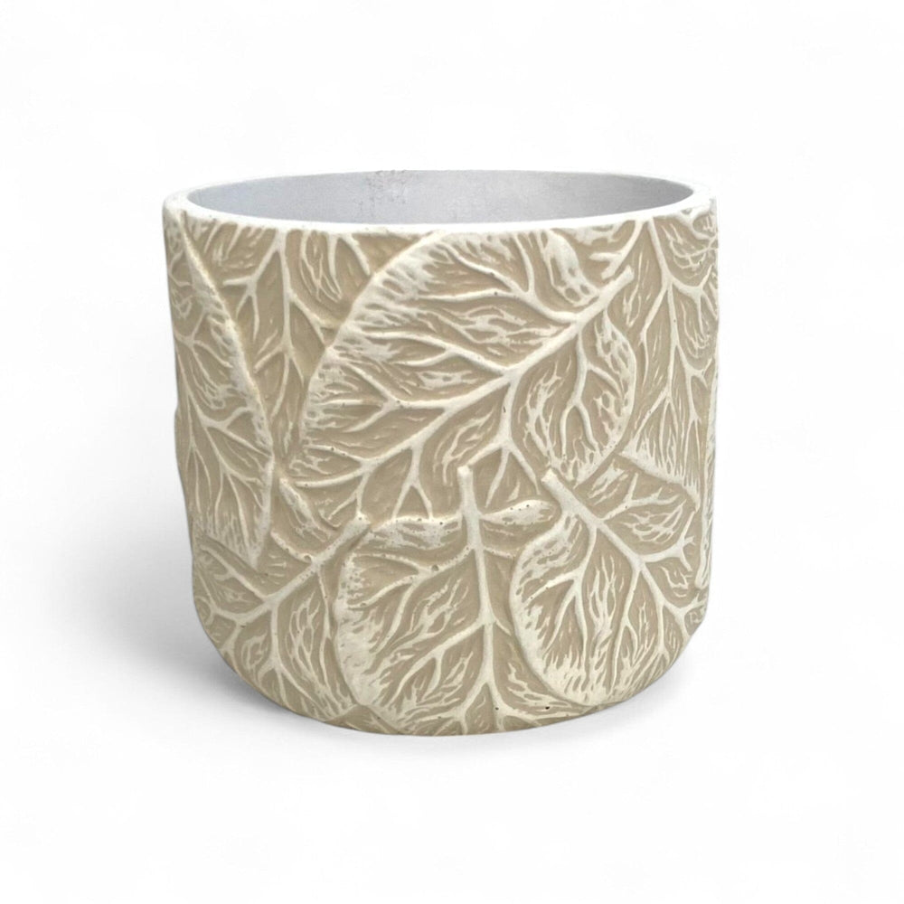 Ceramic With Leaf Pattern 13cm(D)x 12cm(H)