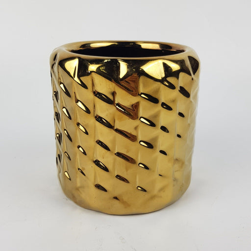 Ceramic Pot (12cm x 12cm) - Gold