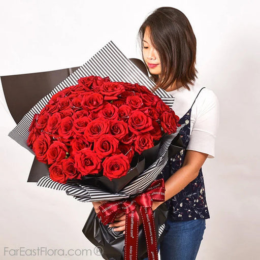 99 Red Roses Flower Bouquet - Passionately Yours (MYNRY07)