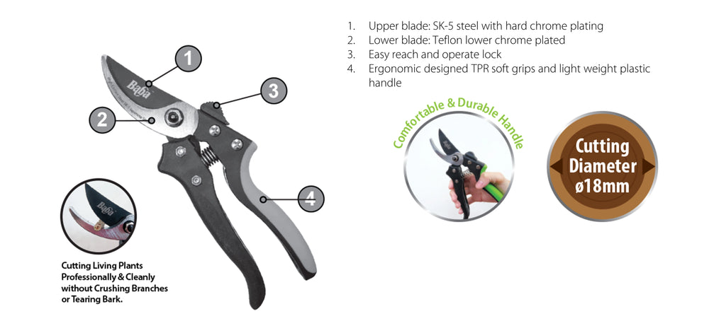 Baba GP-1008(3) Premium Bypass Pruner