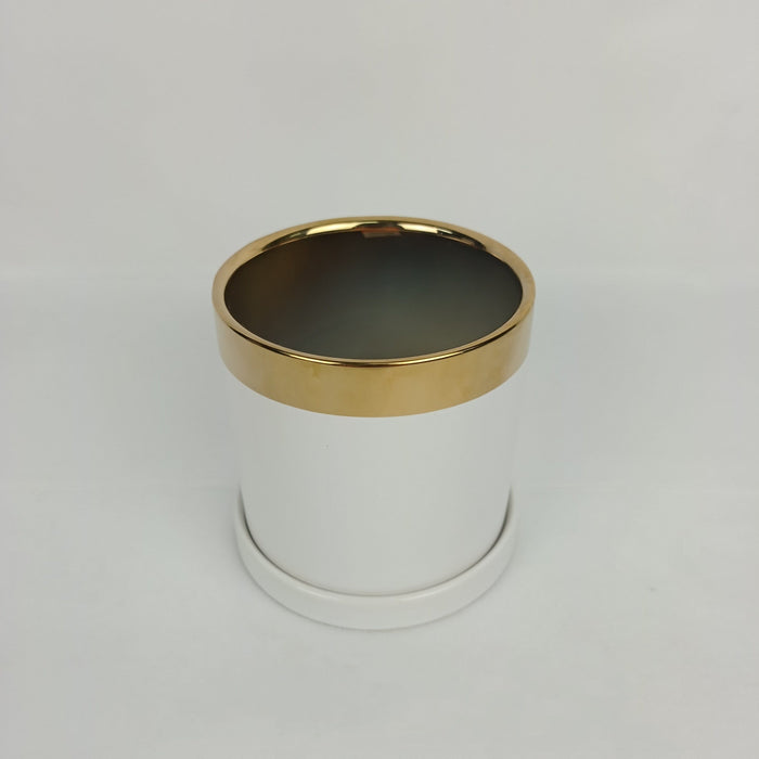 Ceramic Vase S-XW1802WHGD (Imported) - White Gold