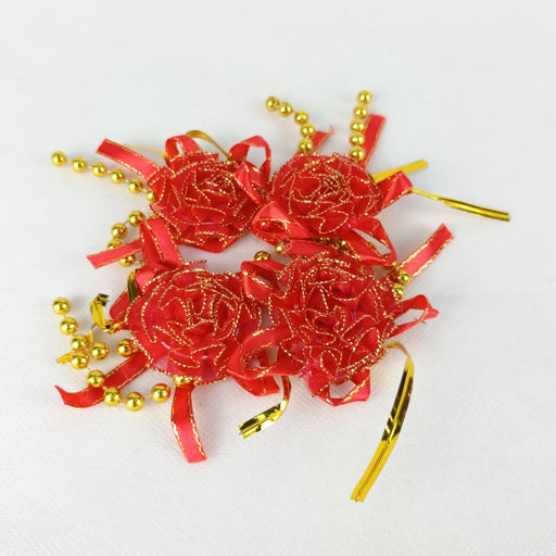 4 PCS Chinese New Year Red Gold Ribbon Decoration