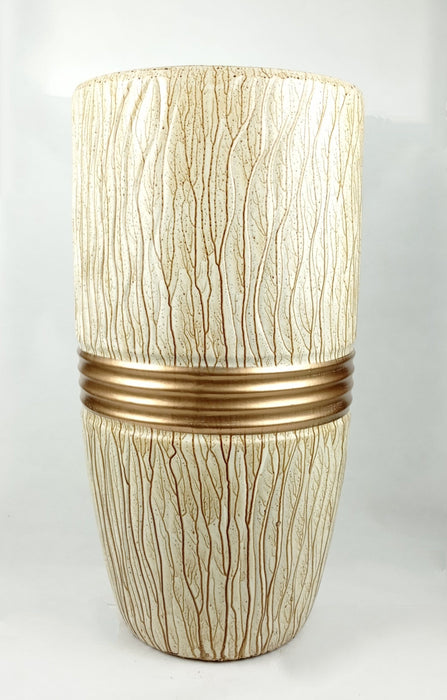 Ceramic Vase 24" Single Head Large (Imported) - Cream Gold