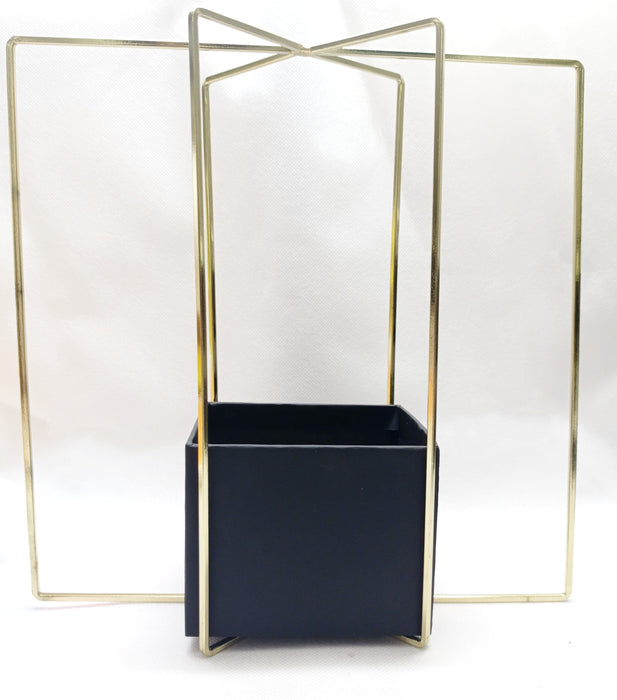 Square Flower Box (Imported) - Gold Black