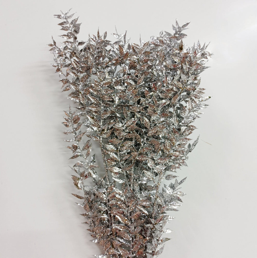 Hard Ruscus Glitter - Silver