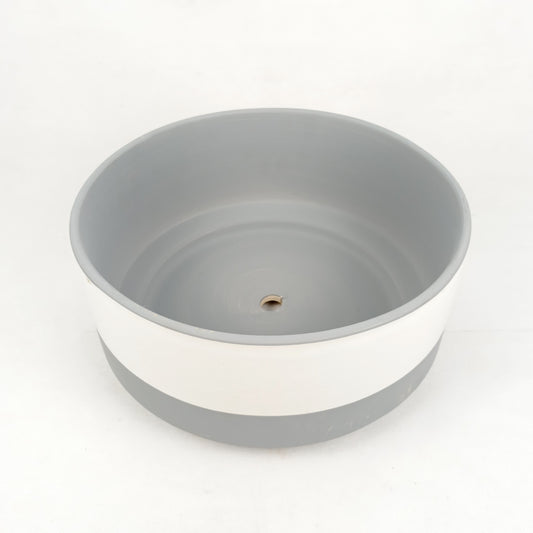 Ceramic Pot XW476 GY  - White Grey