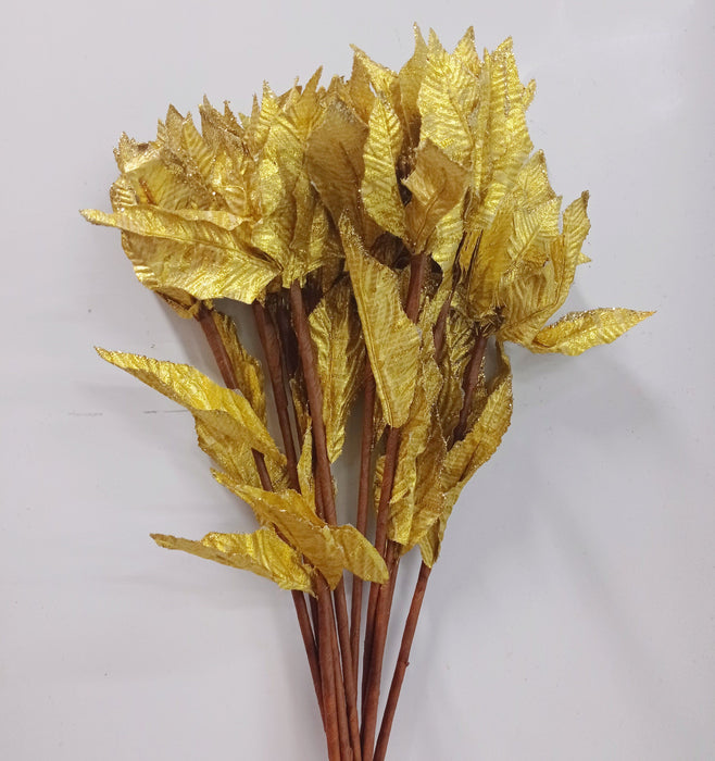 [BUY 1 FREE 1] Artificial Poinsettia - Gold (5 pcs)