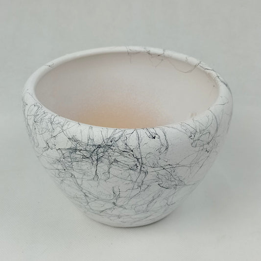 Ceramic Pot QS8001-BFS - White Marble