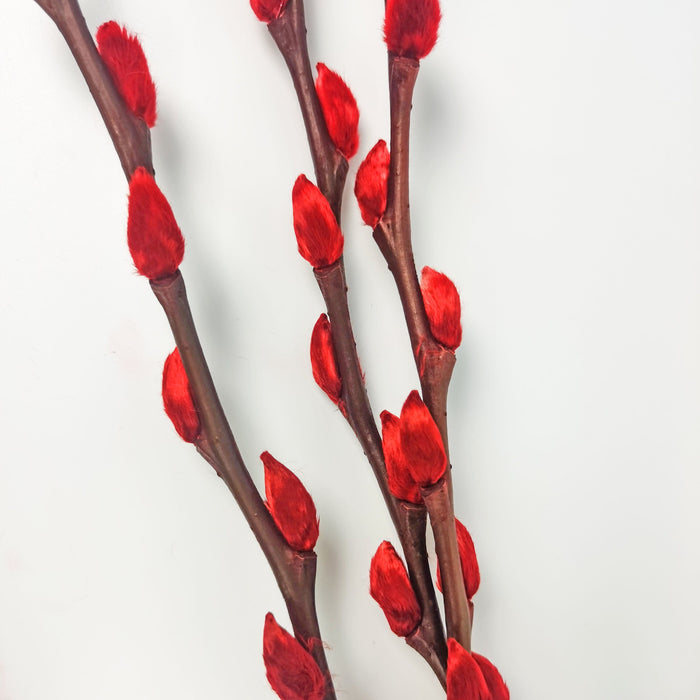 [Clearance] Pussy Willow 6Ft (Imported) - Red (10 Stalks)